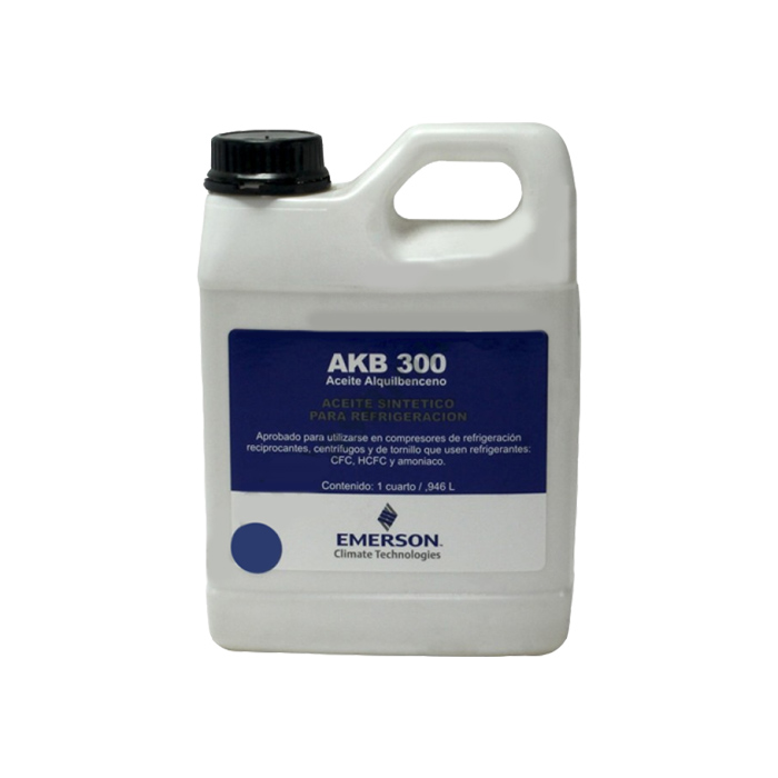 ACEITE ALQUILBENCENO BOTELLA 0.946 LITROS 300 SUS COMPRESOR REFRIGERANTES CFC Y HCFC AKB-300 6745-AKB300-00 EMERSON