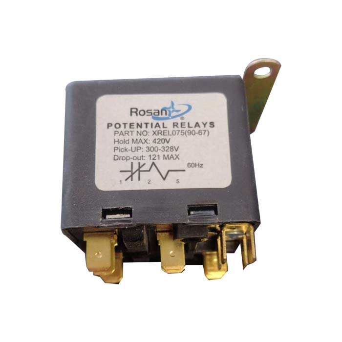 RELEVADOR ARRANQUE POTENCIAL 420 V CON BOBINA COMPRESOR XRELU075 ROSAN