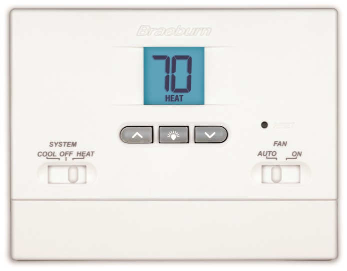 TERMOSTATO DIGITAL 24 V 1 ETAPA FRIO/CALOR ENCENDIDO (ON-OFF) AIRE ACONDICIONADO 1000NC BRAEBURN