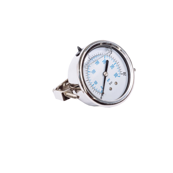 MANOMETRO ALTA PRESION CON GLICERINA 0 A 300 PSI 1/4"NPT CONECTOR TRASERO CARATULA 2 1/2" AGUA PURIF