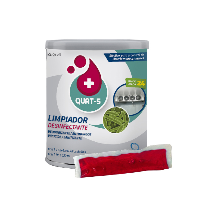 LIMPIADOR HIDROSOLUBLE LATA 12 PIEZAS 10 ML DESINFECTANTE QUAT-5 SERPENTIENES Y SUPERFICIES CL-Q5-HS CLINEST