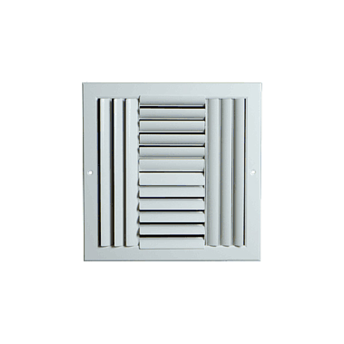 DIFUSOR INYECCION ALETAS CURVAS 4 VIAS 22" X 22" BLANCO ACERO GALVANIZADO AJUSTABLE SISTEMA VENTILACION 8D422X22 NAMM
