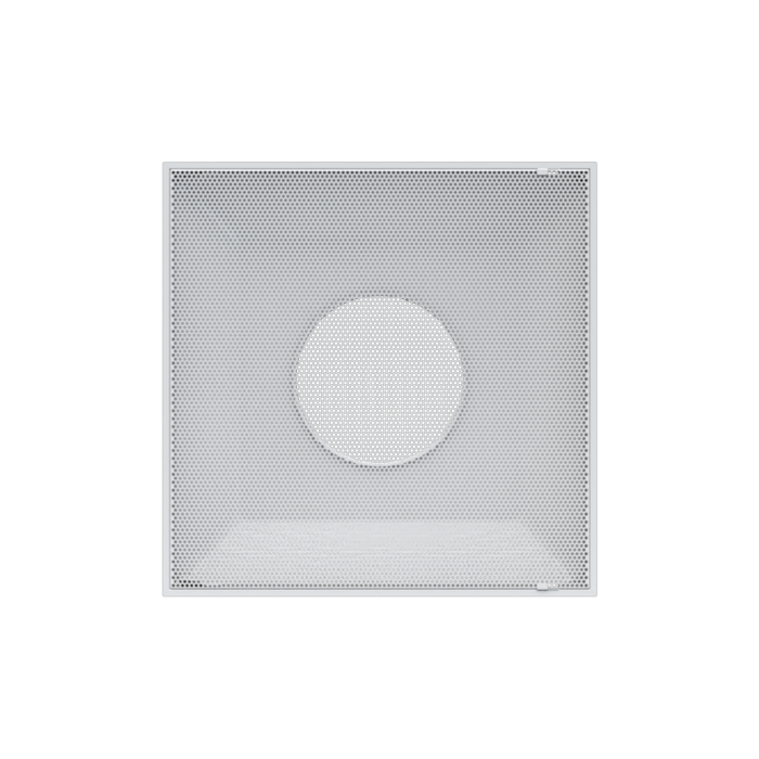 DIFUSOR INYECCION PERFORADO 24" X 24" CUELLO 10" BLANCO ACERO ALETAS CURVAS SISTEMA VENTILACION DPA10 VERMONT