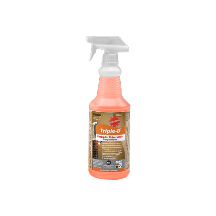 LIMPIADOR LIQUIDO BOTELLA 1 LITRO DESENGRASANTE Y DESODORANTE TRIPLE-D EVAPORADOR TRIPLE-D-RTU DIVERSITECH