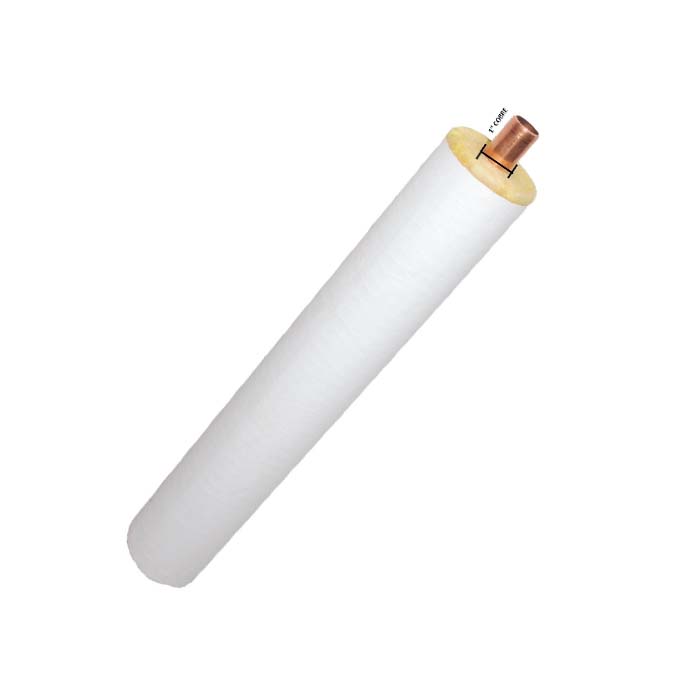 AISLANTE FIBRA VIDRIO TRAMO 90 CM 1" X 1" ESPESOR (3/4" FIERRO) MEDIA CAÑA TUBERIA MCFV-1990 VITROFORM