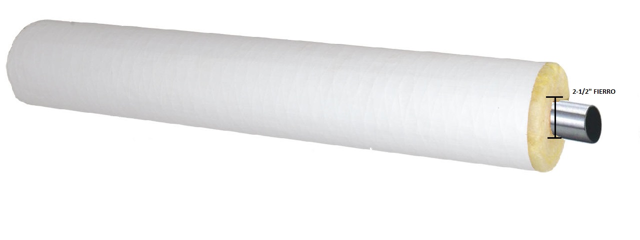 AISLANTE FIBRA VIDRIO TRAMO 90 CM 2 1/2" X 1" ESPESOR (SOLO FIERRO) MEDIA CAÑA TUBERIA MCFV-6490 VITROFORM