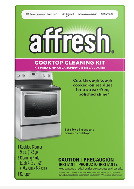 LIMPIADOR LIQUIDO BOTELLA 142 GRS CON ESPONJAS Y RASPADOR COOKTOP CLEANER CUBIERTA DE CRISTAL ESTUFA W11042470 AFFRESH