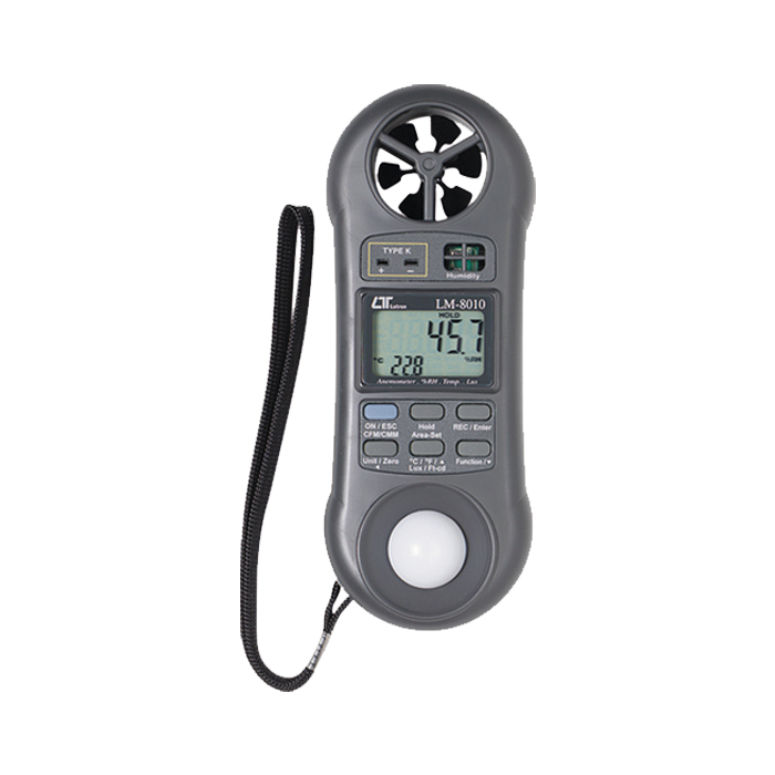 TERMOANEMOMETRO DIGITAL 0 A 108 KM/H 0 A 50°C CON SENSOR DE LUZ LM-8010 AVALY