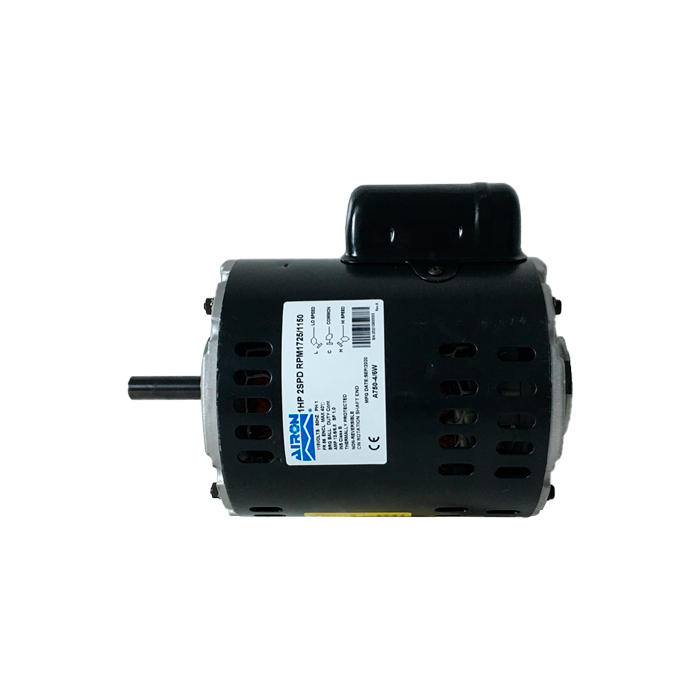 MOTOR 1 HP 115 V 1F 1150-1725 RPM CW 56 40°C 1/2 X 1 1/2 PULGADAS BALERO 2 VELOCIDADES AIRE LAVADO A750-4/6 AIRON