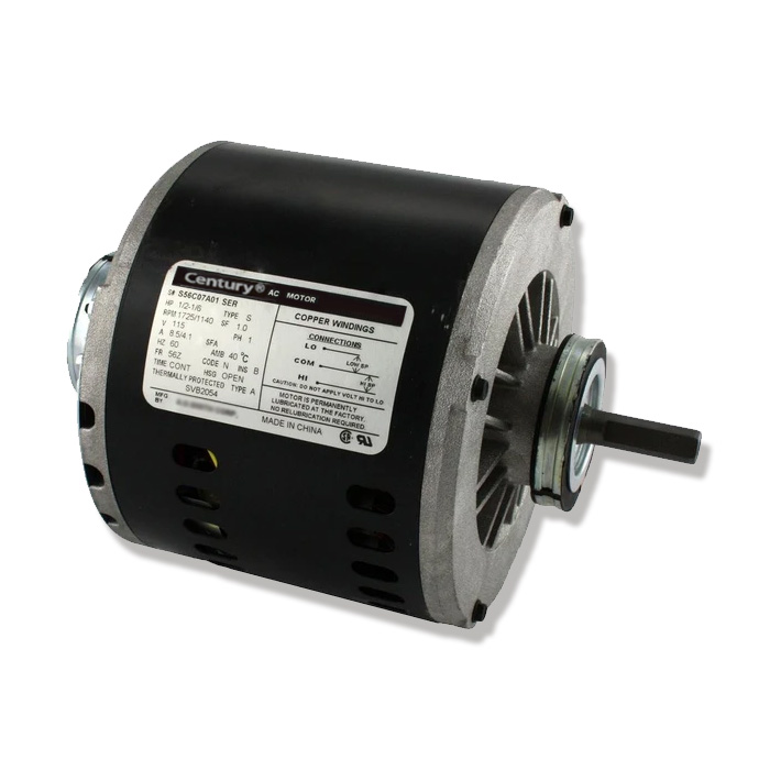 MOTOR 1/2-1/6 HP 115 V 1F 1140-1725 RPM CCWLE 56Z 40°C 1/2 X 1 1/2 PULGADAS BALERO 2 VELOCIDADES AIRE LAVADO SVB2054 CENTURY