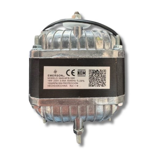MOTOR 18 W 220 V 1F 1550 RPM CW 3.3 40°C PULGADAS BALERO MAMELON CONDENSADOR 5449-MFB-18W-220V 5449-MFB-18W-220V EMERSON