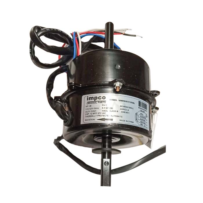 MOTOR 1/7 HP 115-127 V 1F 1250 RPM CCW 42 40°C 1/2 X 3 PULGADAS BALERO 3 VELOCIDADES ENFRIADOR AERIS DIAMANTE PLUS/AERIS 50/SHT28T/SHT MOVIL/SHT MOVIL XL 30003245 RF030259 IMPCO